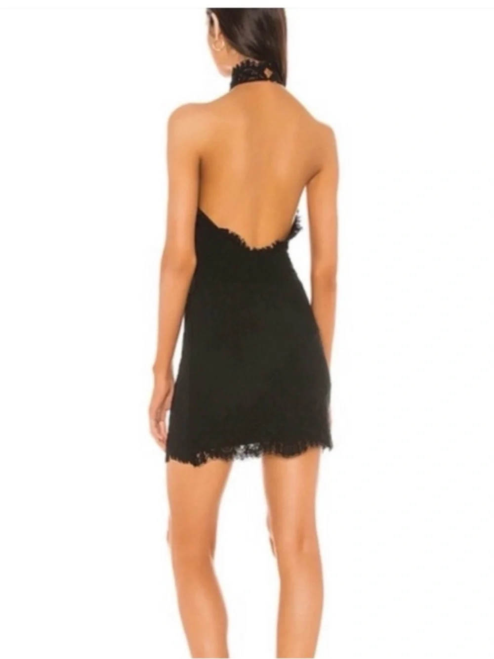Free People Black Harper Lace Halter Mini Dress - Picture 2 of 8